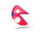 Nepal. Glossy round icon 3d. Download icon.