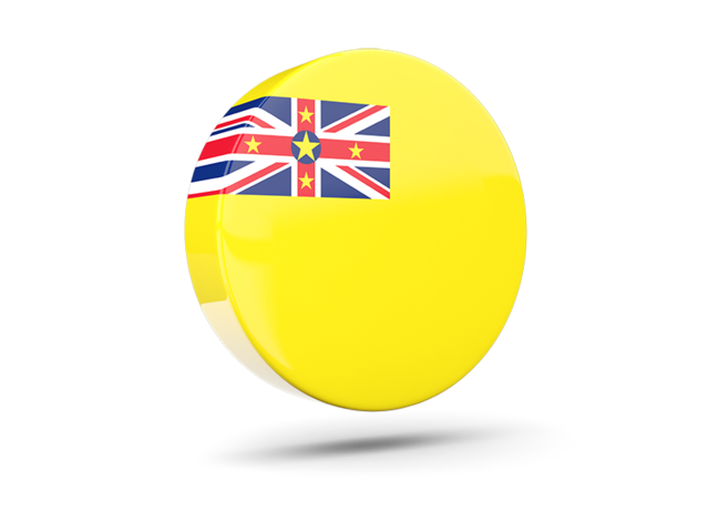 Glossy round icon 3d. Download flag icon of Niue at PNG format