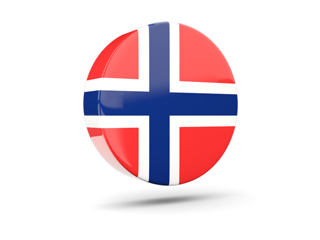 Глянцевая круглая 3D иконка. Скачать флаг. Норвегия