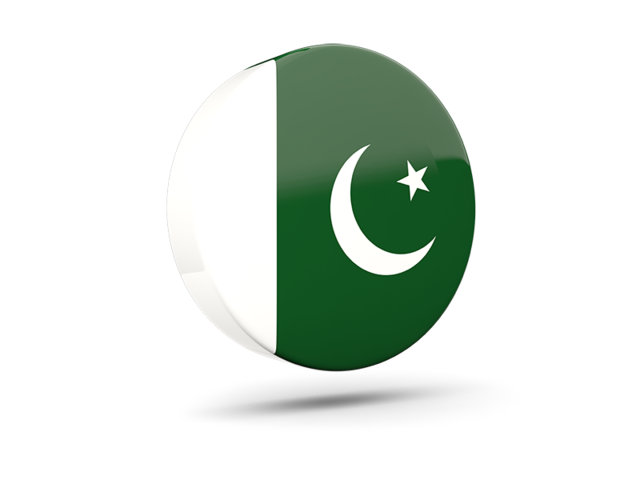 Glossy round icon 3d. Download flag icon of Pakistan at PNG format