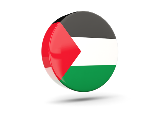 Glossy round icon 3d. Download flag icon of Palestinian territories at PNG format