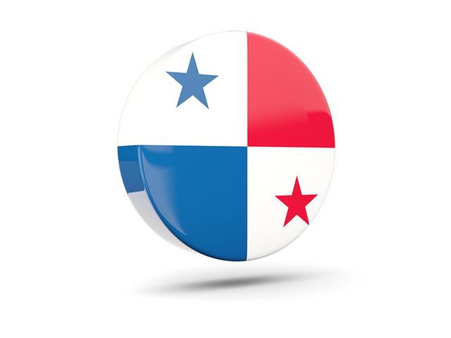 Glossy round icon 3d. Download flag icon of Panama at PNG format
