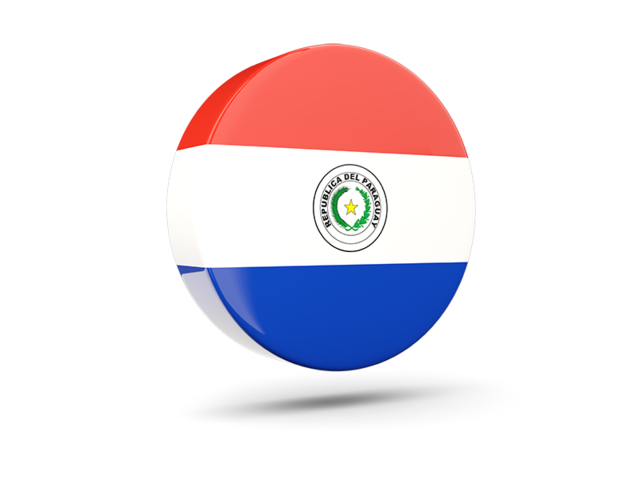 Glossy round icon 3d. Download flag icon of Paraguay at PNG format