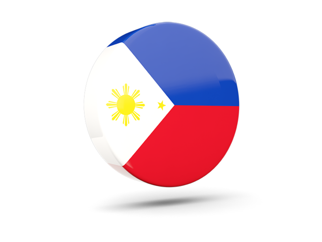 Глянцевая круглая 3D иконка. Скачать флаг. Филиппины
