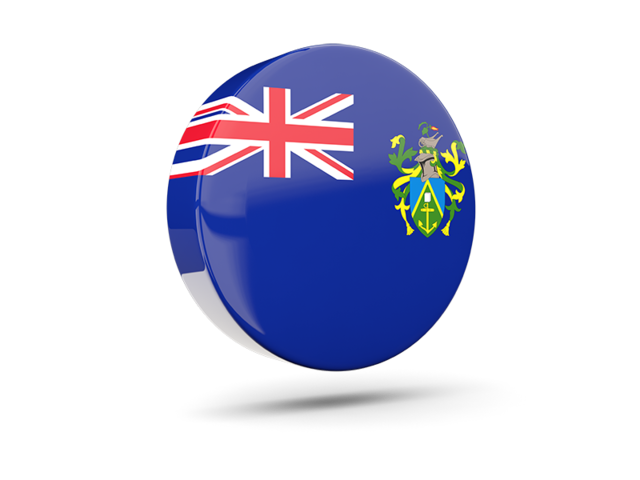 Glossy round icon 3d. Download flag icon of Pitcairn Islands at PNG format