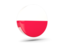 Poland. Glossy round icon 3d. Download icon.