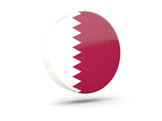 Glossy round icon 3d. Download flag icon of Qatar at PNG format