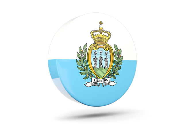 Glossy round icon 3d. Download flag icon of San Marino at PNG format