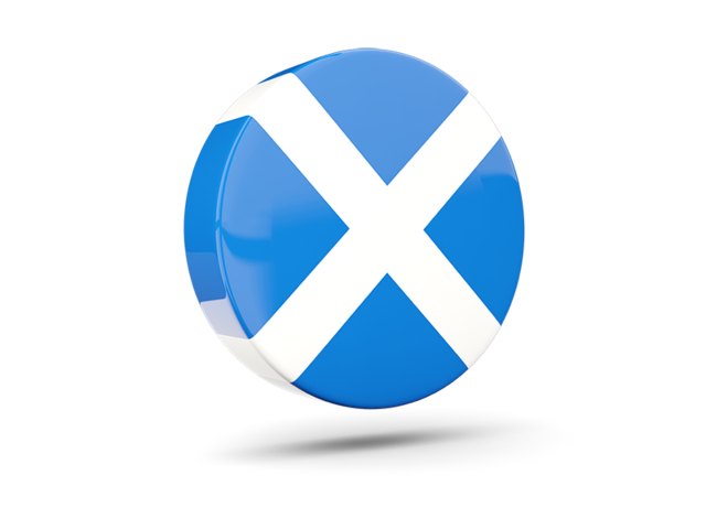 Глянцевая круглая 3D иконка. Скачать флаг. Шотландия