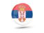 Serbia. Glossy round icon 3d. Download icon.