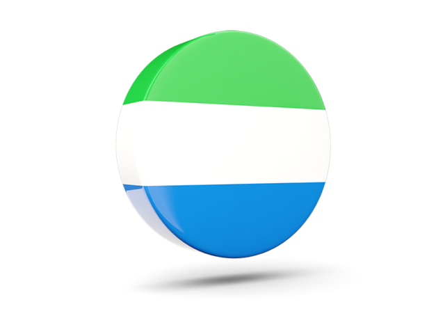 Glossy round icon 3d. Download flag icon of Sierra Leone at PNG format