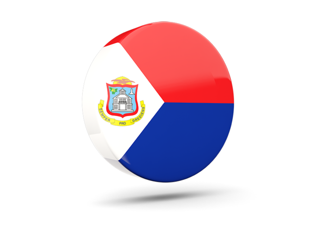 Glossy round icon 3d. Download flag icon of Sint Maarten at PNG format