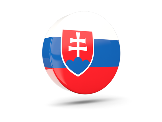 Глянцевая круглая 3D иконка. Скачать флаг. Словакия