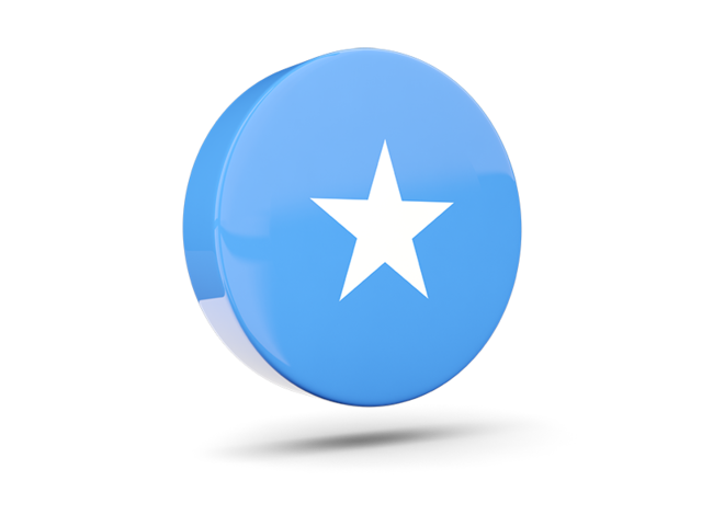Glossy round icon 3d. Download flag icon of Somalia at PNG format