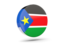 Южный Судан. Глянцевая круглая 3D иконка. Скачать иллюстрацию.