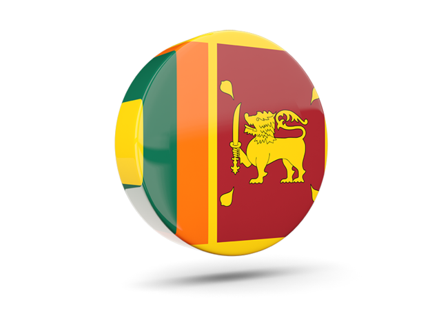 Глянцевая круглая 3D иконка. Скачать флаг. Шри-Ланка