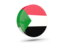 Sudan. Glossy round icon 3d. Download icon.