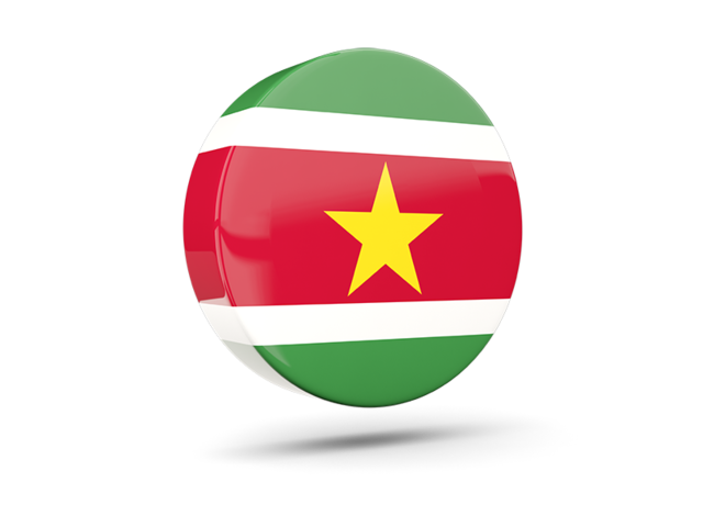 Glossy round icon 3d. Download flag icon of Suriname at PNG format