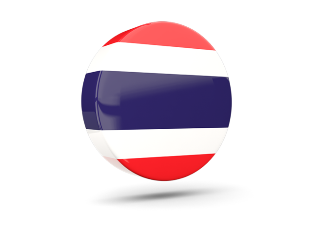 Glossy round icon 3d. Download flag icon of Thailand at PNG format