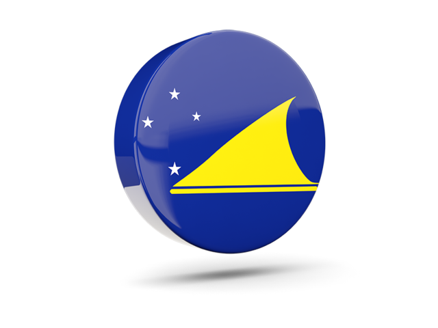 Glossy round icon 3d. Download flag icon of Tokelau at PNG format