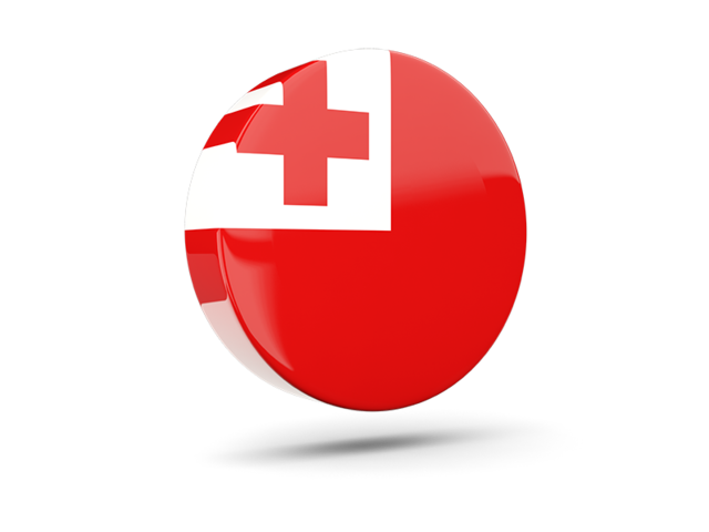 Glossy round icon 3d. Download flag icon of Tonga at PNG format