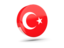 Turkey. Glossy round icon 3d. Download icon.