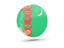 Turkmenistan. Glossy round icon 3d. Download icon.