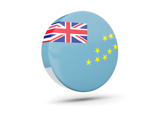 Glossy round icon 3d. Download flag icon of Tuvalu at PNG format