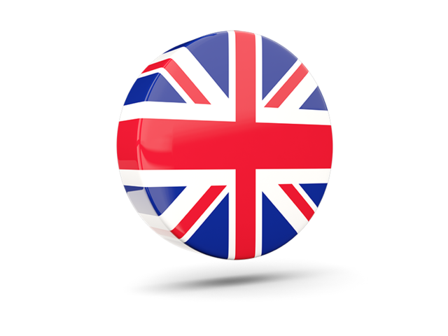 Глянцевая круглая 3D иконка. Скачать флаг. Великобритания