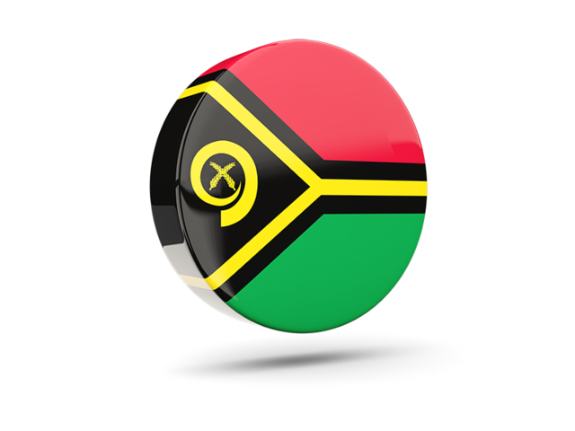 Glossy round icon 3d. Download flag icon of Vanuatu at PNG format