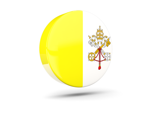 Glossy round icon 3d. Download flag icon of Vatican City at PNG format