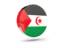 Western Sahara. Glossy round icon 3d. Download icon.