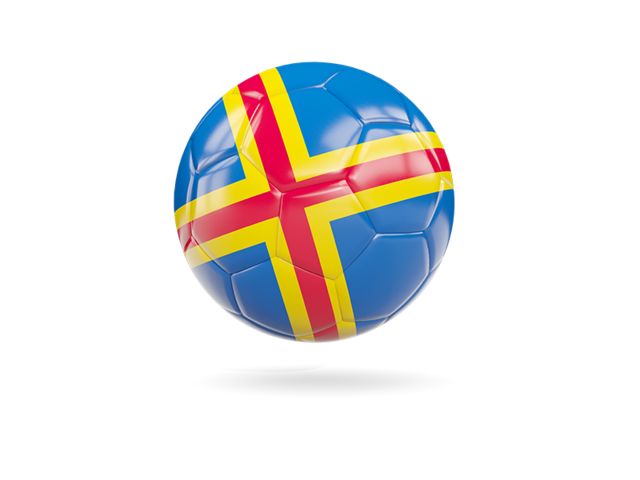 Glossy soccer ball. Download flag icon of Aland Islands at PNG format