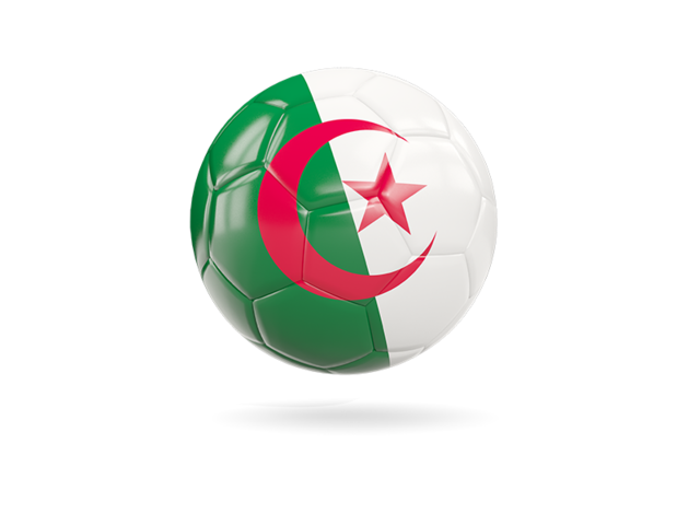 Glossy soccer ball. Download flag icon of Algeria at PNG format