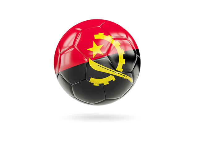 Glossy soccer ball. Download flag icon of Angola at PNG format
