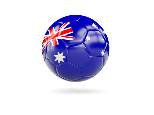 Glossy soccer ball. Download flag icon of Australia at PNG format