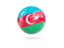 Azerbaijan. Glossy soccer ball. Download icon.