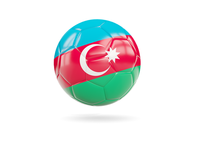 Glossy soccer ball. Download flag icon of Azerbaijan at PNG format