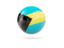 Bahamas. Glossy soccer ball. Download icon.