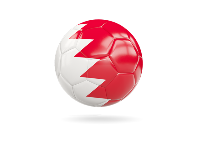 Glossy soccer ball. Download flag icon of Bahrain at PNG format