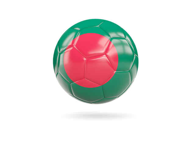 Glossy soccer ball. Illustration of flag of Bangladesh