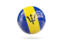 Barbados. Glossy soccer ball. Download icon.