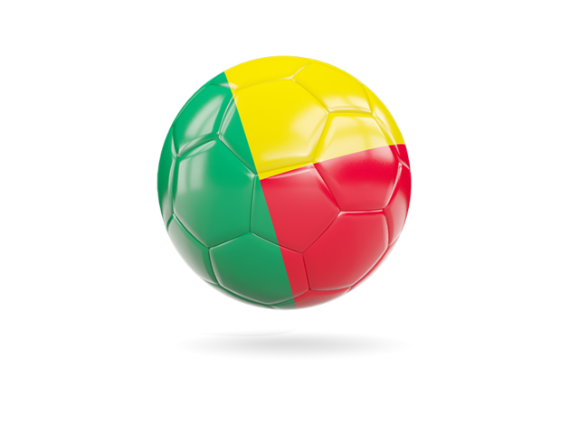 Glossy soccer ball. Download flag icon of Benin at PNG format