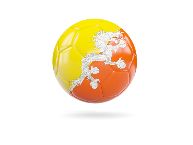 Glossy soccer ball. Download flag icon of Bhutan at PNG format