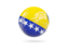 Bosnia and Herzegovina. Glossy soccer ball. Download icon.