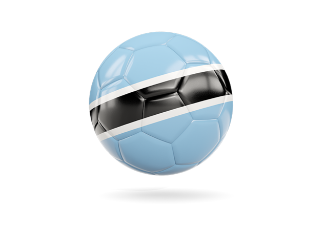 Glossy soccer ball. Download flag icon of Botswana at PNG format