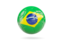 Brazil. Glossy soccer ball. Download icon.