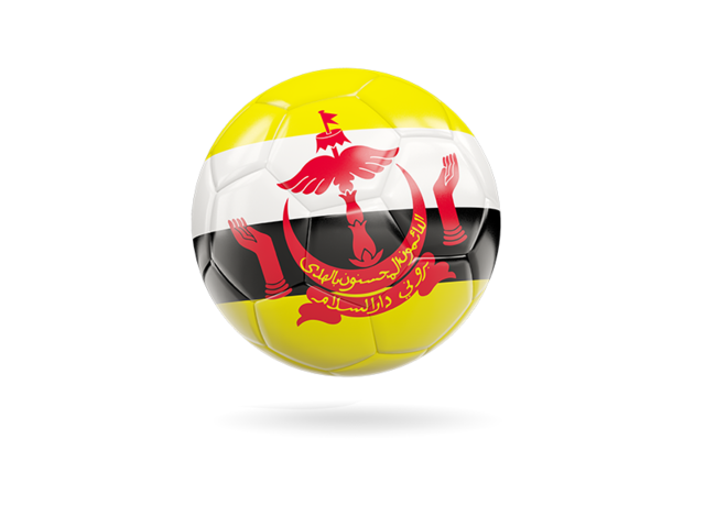 Glossy soccer ball. Download flag icon of Brunei at PNG format