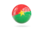 Burkina Faso. Glossy soccer ball. Download icon.