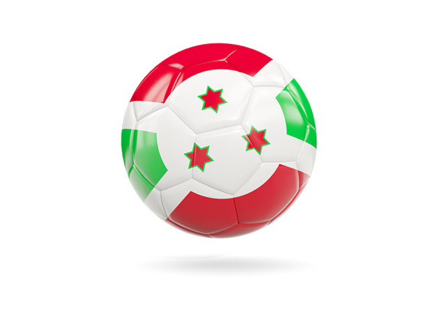 Glossy soccer ball. Download flag icon of Burundi at PNG format